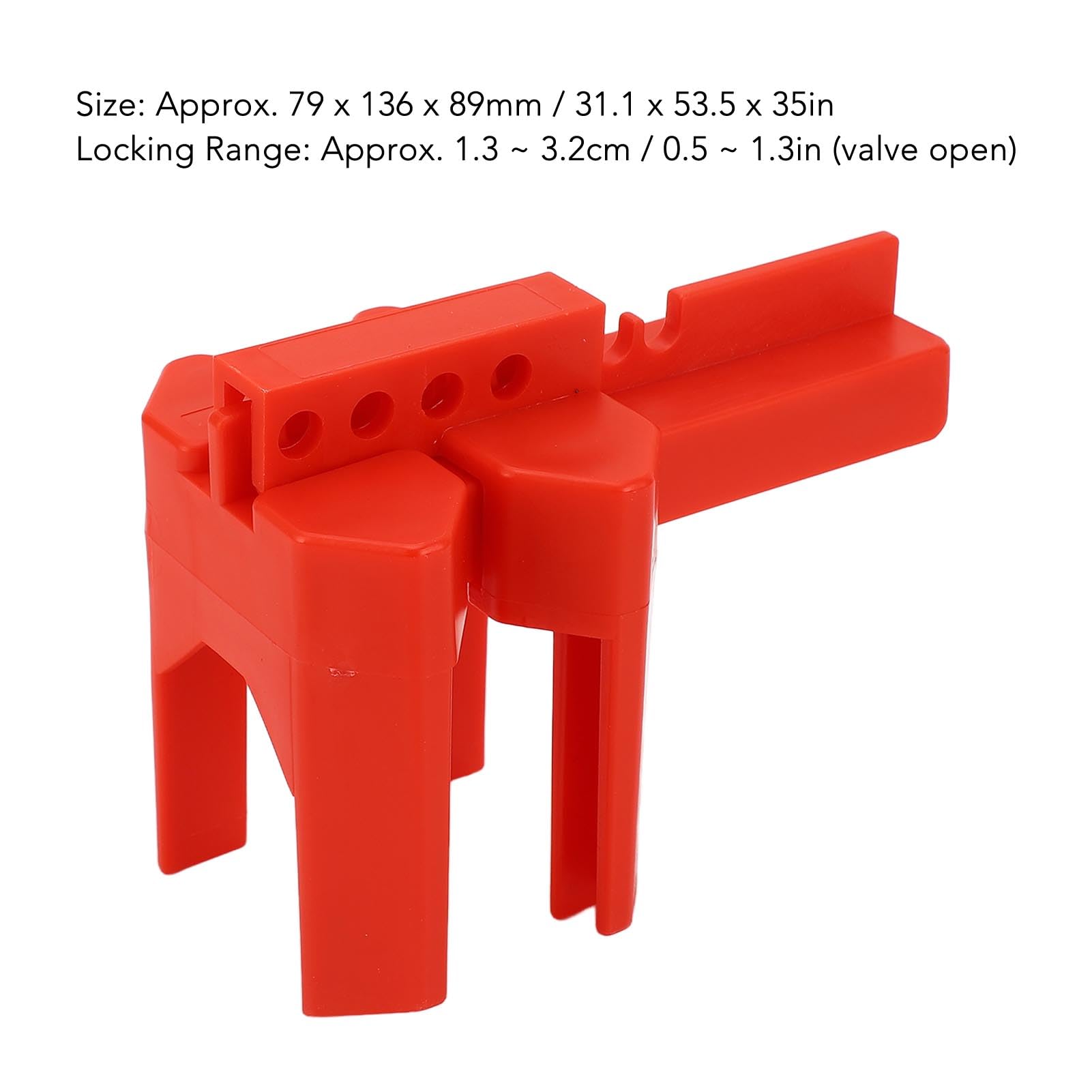 Pipe Valve Safety Lock PP Ball Valve Lockout Device Adjustable Pipeline Valve Locking Device with 4 Keyholes for Ball Valves