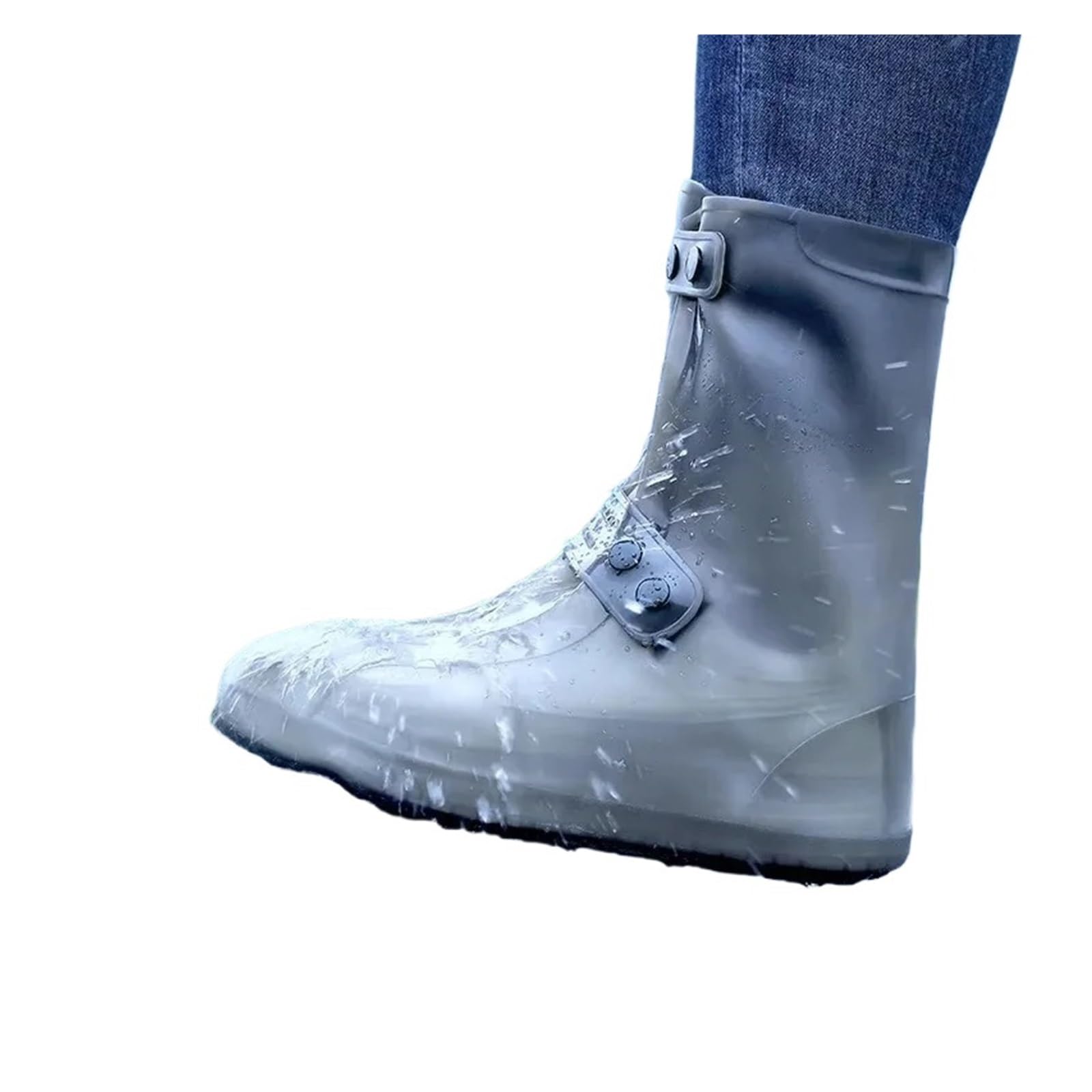 Copriscarpe 1PC Copriscarpe in silicone impermeabile Copriscarpe alti da pioggia Copriscarpe antiscivolo Protettore for esterni Calzature spesse riutilizzabili Adatto Per Strade Fangose E Giorni Di Pi