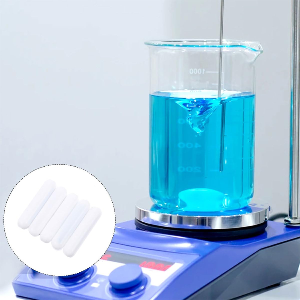 UKCOCO 16 Piezas Varillas Agitadoras Magnéticas de Ptfe 8x35mm para Laboratorio Agitación Magnética Resistente a Altas Temperaturas para Experimentos Científicos