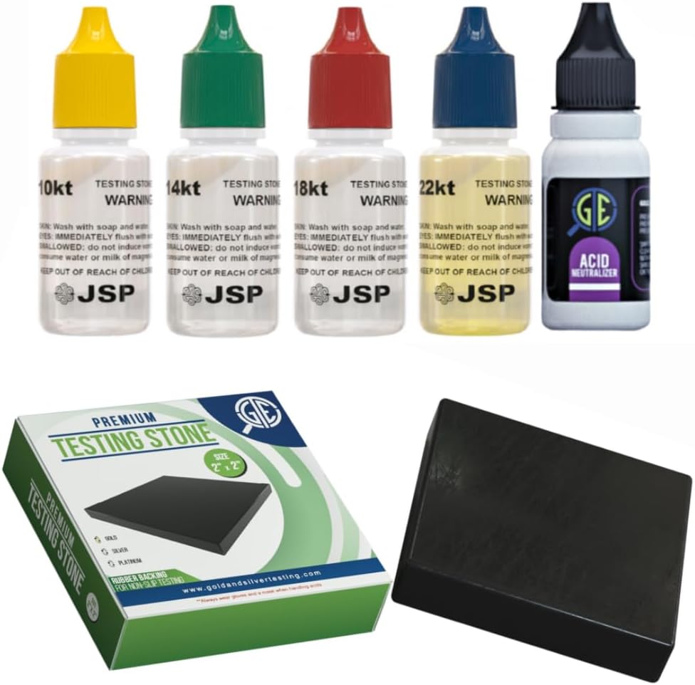 Gemtone Gold Testing Jewelry Kit 10K 14K 18K 22K Testing Solution Purity Determiner Jewelry Scrap Precious Metal Made in USA