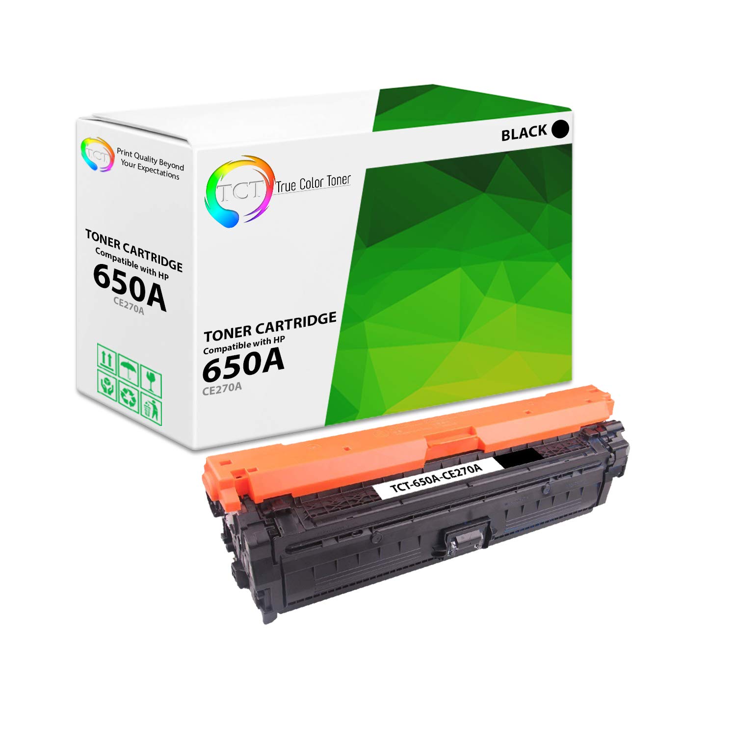 TCT Premium Compatible Toner Cartridge Replacement for HP 650A CE270A Black Works with HP Color Lase