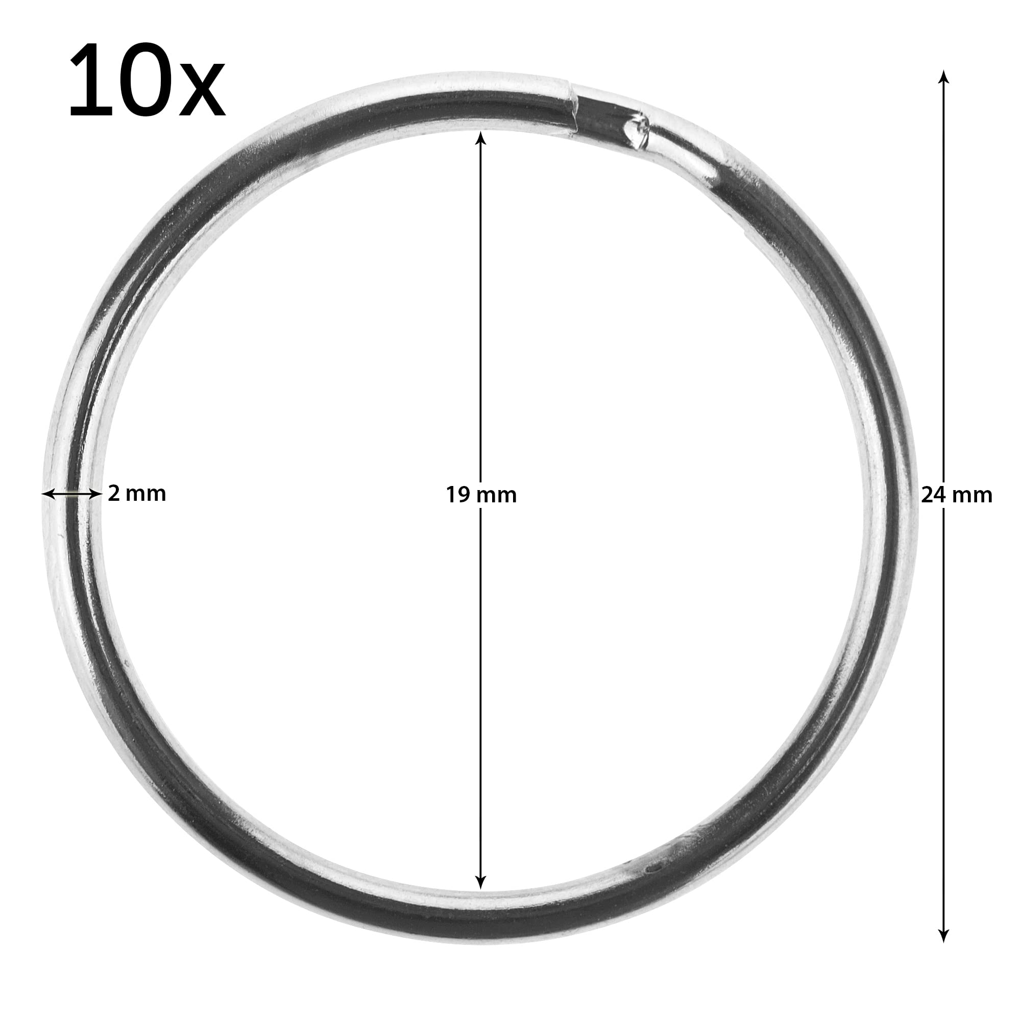 Fancility® Lot De 10 Anneaux En Métal Pour Classeur à Anneaux