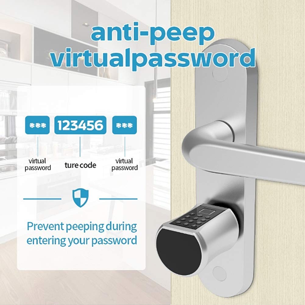 Sonew 3 en 1 Serrure Connectée, Serrure de Porte Biométrique Intelligente À Empreinte Digitale, Empreinte Digitale + Clé + Mot De Passe pour La Maison, Les Appartements(70 MM)