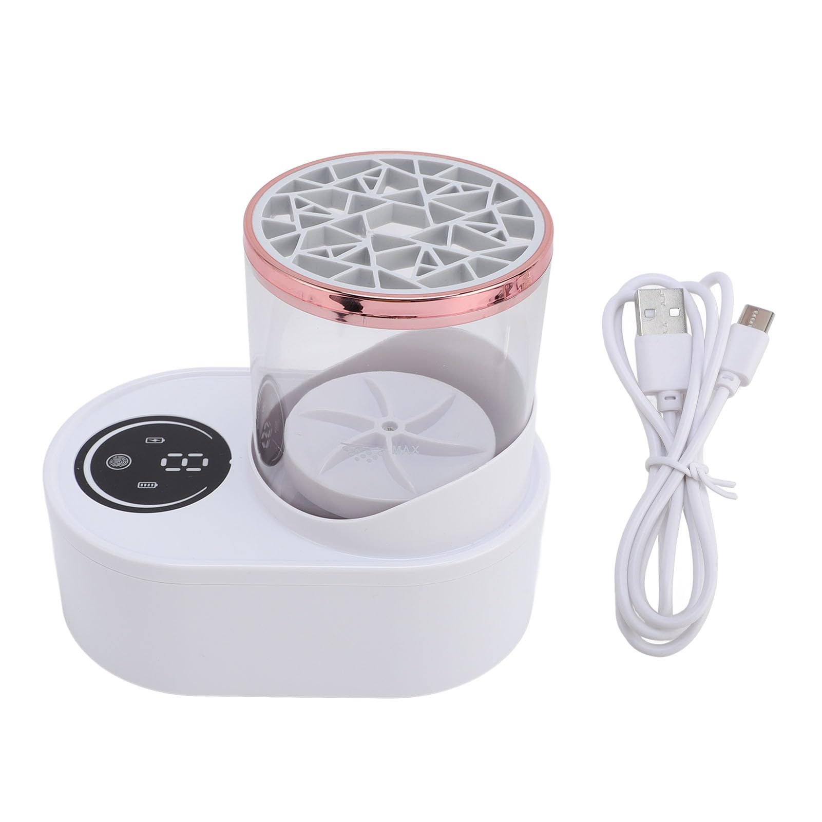 Pulitore elettrico per pennelli trucco 3 in 1 Asciugatrice automatica per pennelli trucco ricaricabile tramite USB per uso domestico Pulizia e asciugatura efficienti per