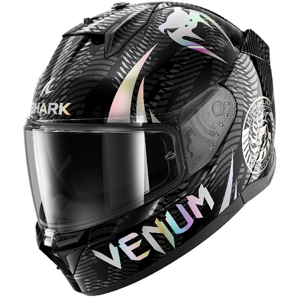 SHARK, Casque Moto Intégral D-SKWAL 3 VENUM Black Chrome Anthracite KUA, S