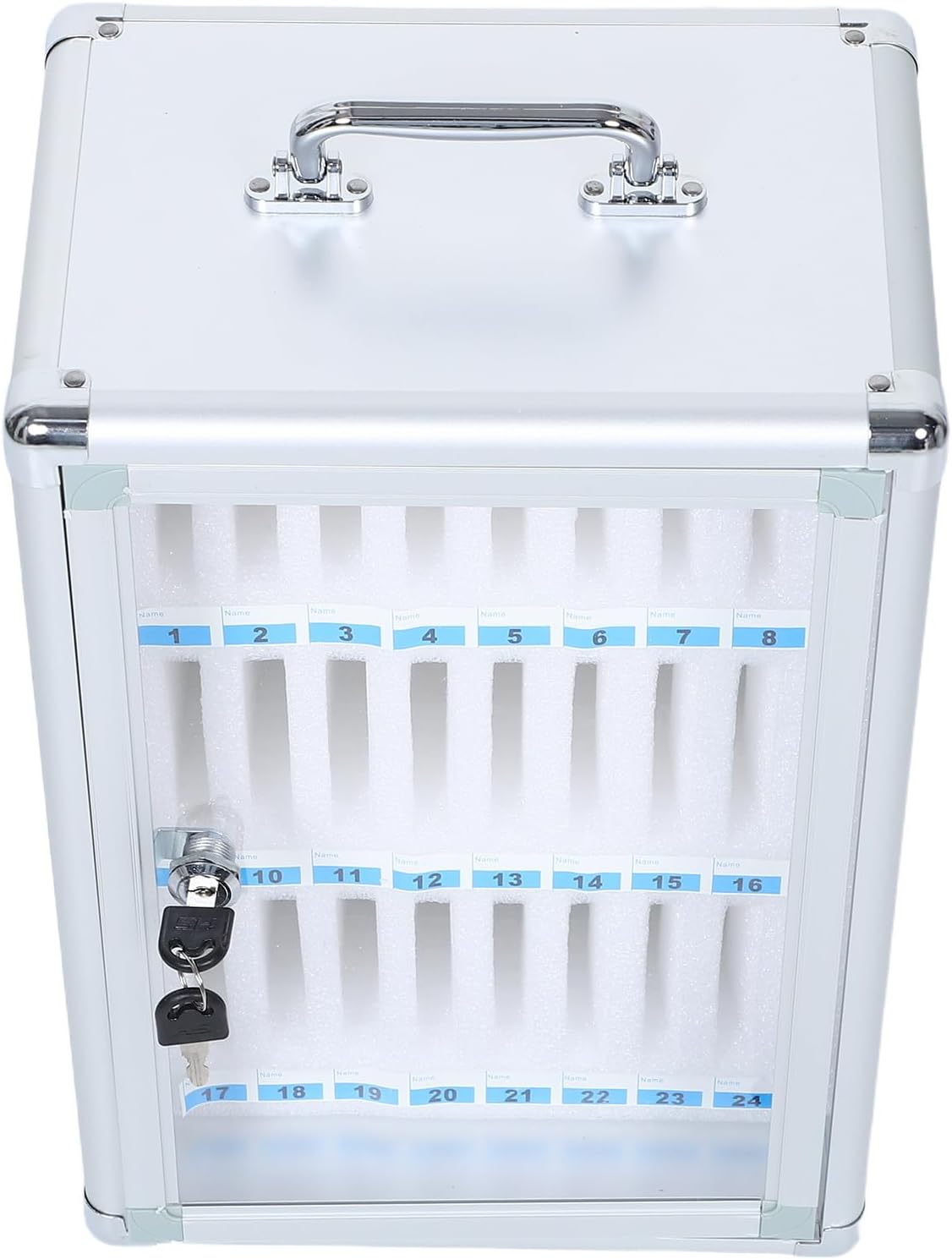 Angoily Cell Phone Storage Locker Cabinet 24 Slots Wall-Mounted Phone Holder with Lock for Classroom Office Factory Employee Storage