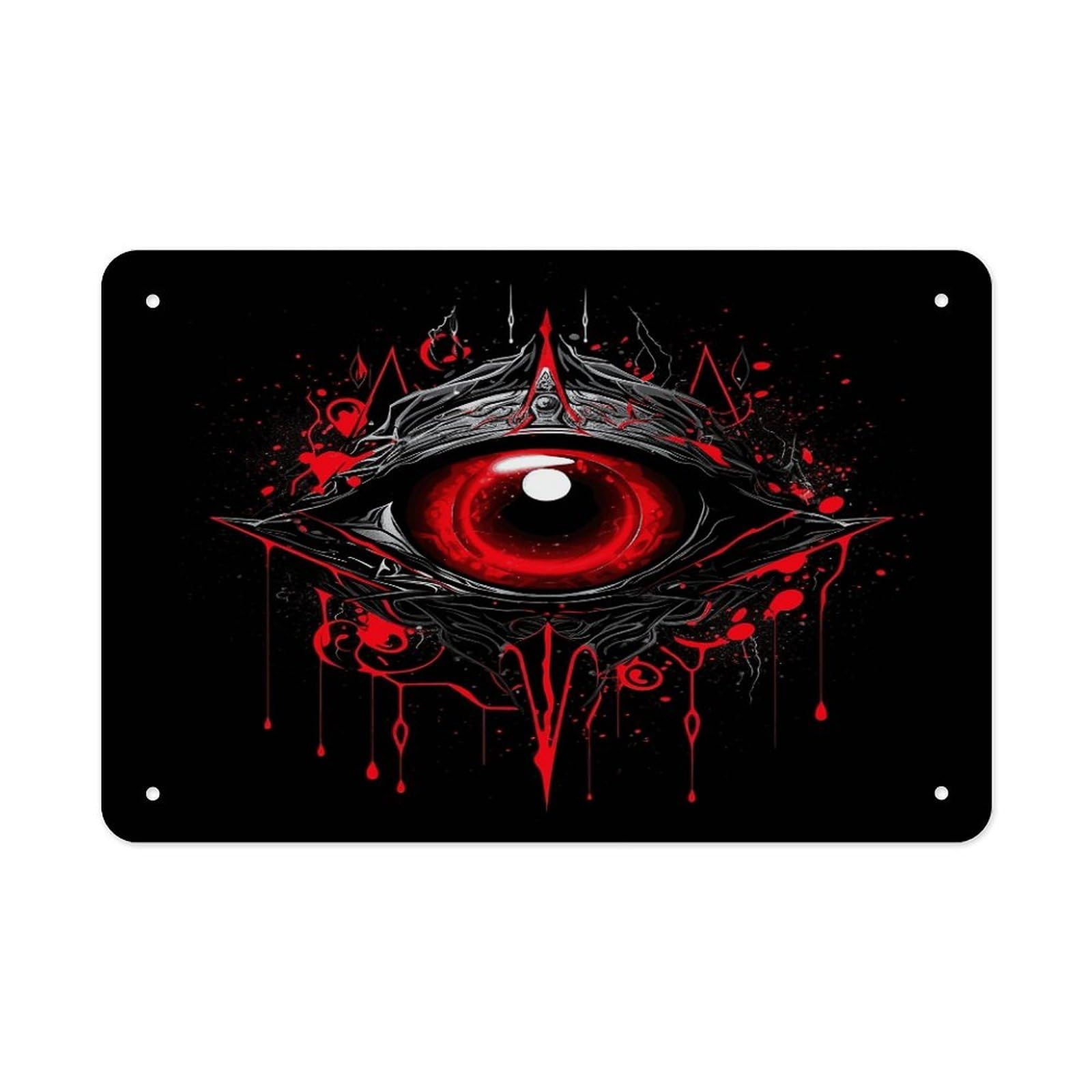 Fodpand Style Eye Of Hell Wall Art Metal Signs Tin Sign