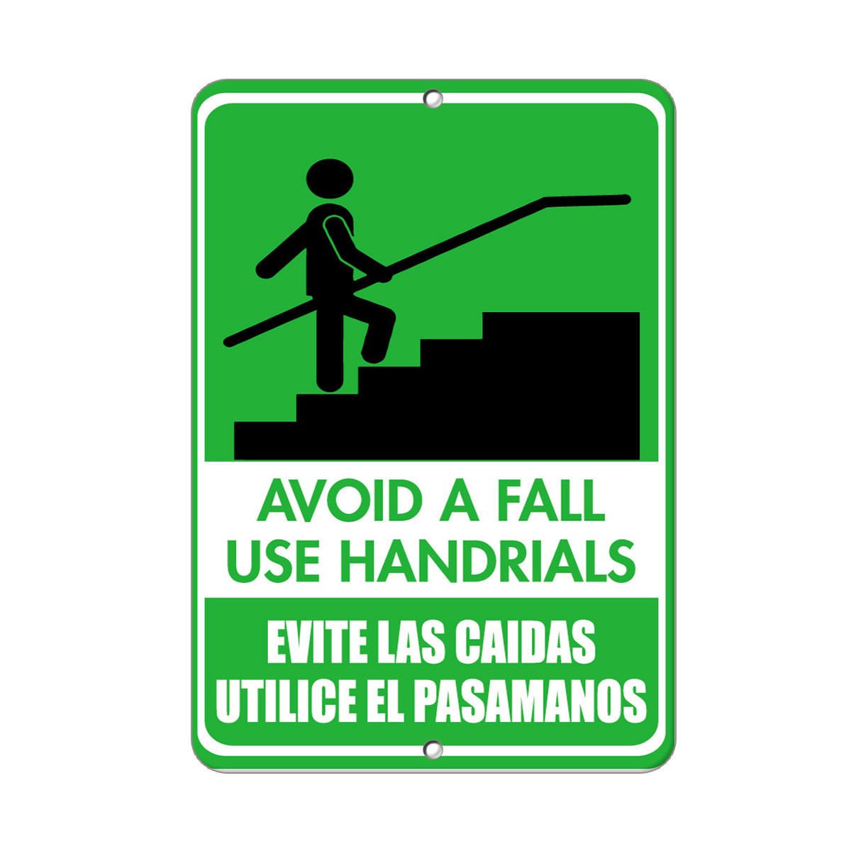 Avoid A Fall Use Handrails Hazard Sign Label Vinyl Decal Sticker Kit OSHA Safety Label Compliance Signs 8"