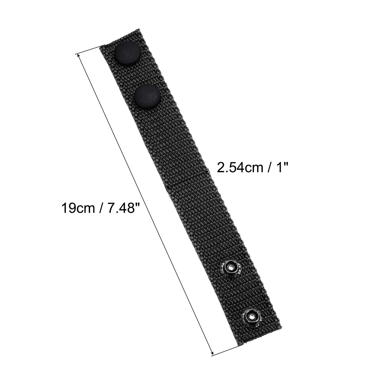 uxcell Duty Belt, 4Pcs - Nylon Belt Keeper with Double Snaps, Fabric Wide Belt Loop Accessories for Security Guard Equipment (Black)