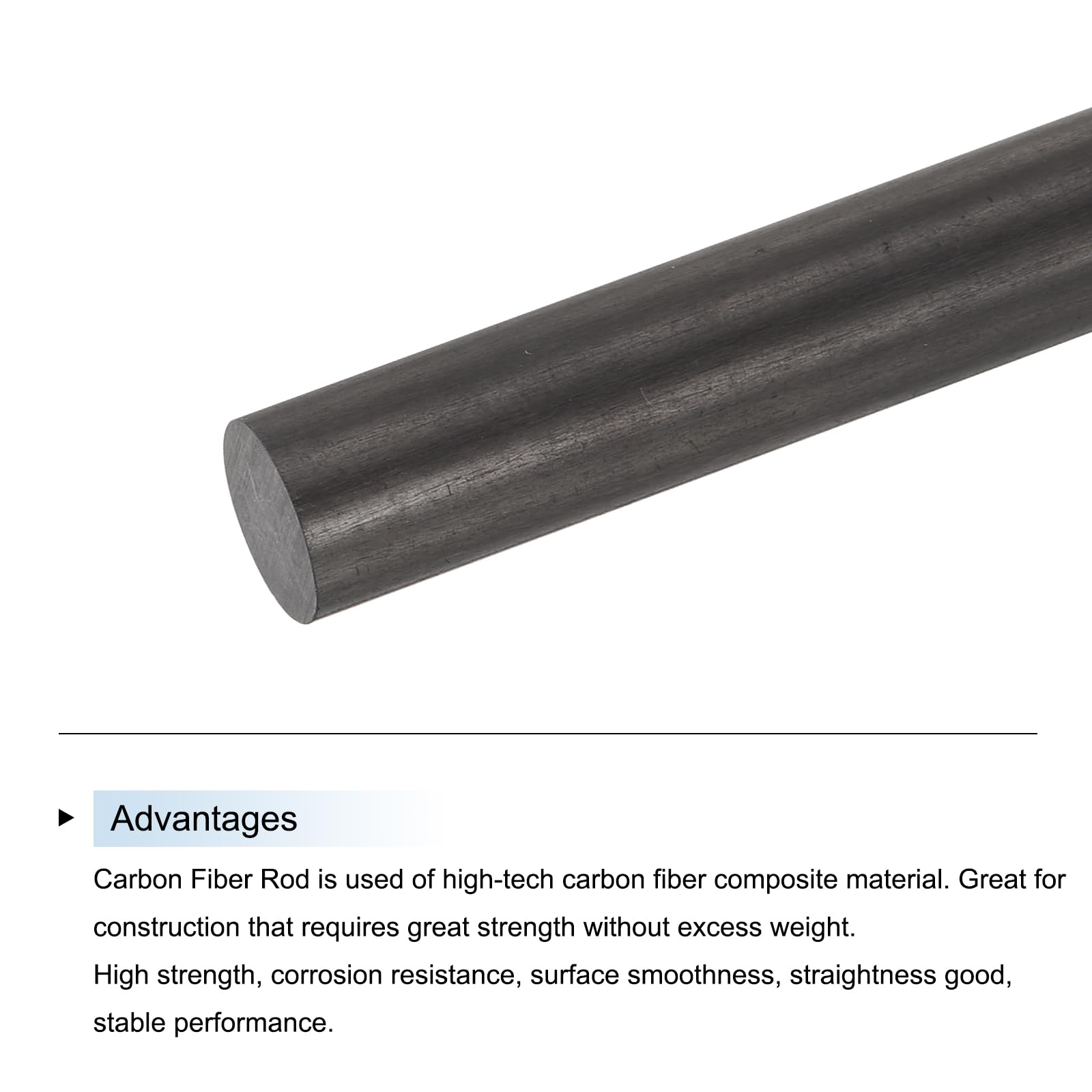 QUARKZMAN 5 Pièces Barre en Fibre de Carbone, 9mm x 300mm Tige de Carbone pour Avion RC, Bricolage, Cerf-Volant, Tube d'Aile de Quadricoptère, Réparation de Bras