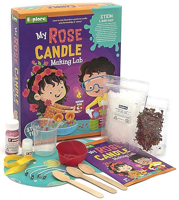 FUN NATION Candle Making Kit for Kids (6+ Years) | DIY Rose Candle Craft Kit | Toys for Girls 7-14 Years | Gift for Girls Age 8-10 & 12-14 Years | Creative STEM Activity Kit-image-43