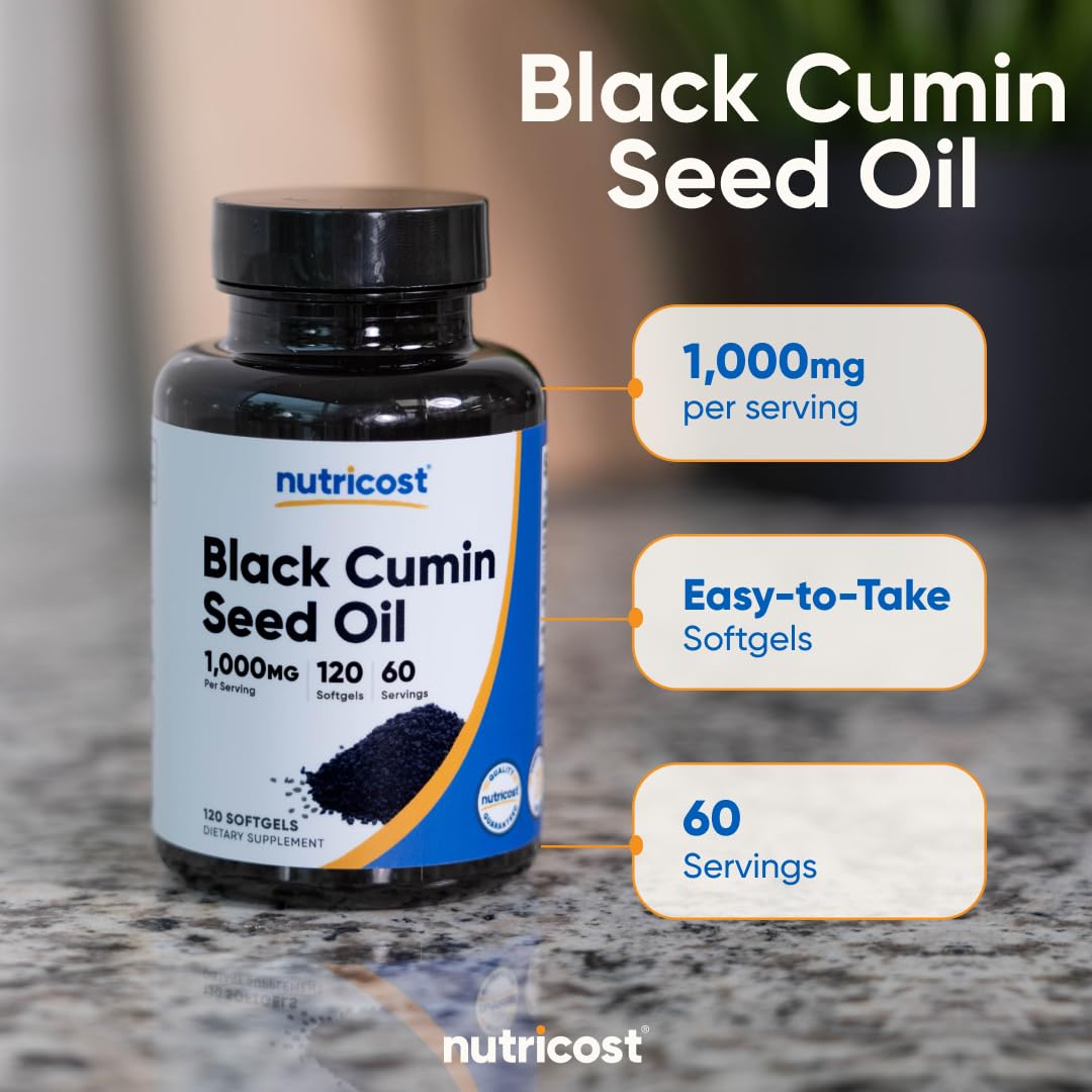 Nutricost Black Seed Oil (Cumin) 1000mg, 120 Softgels, 60 Servings — Amazon image 6
