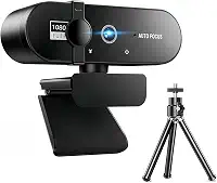 BEMMY Webcam 1080P Full HD, Câmera USB para Computadores de Mesa e Laptops com Capa de Privacidade e Tripé (1080P FULL HD)