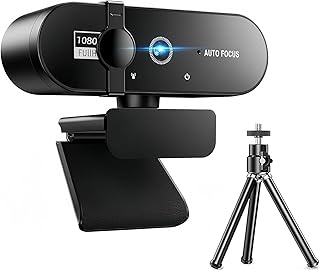BEMMY Webcam 1080P Full HD, Câmera USB para Computadores de Mesa e Laptops com Capa de Privacidade e Tripé (1080P FULL HD) - Produto 9 mais recomendado com 4.5 estrelas