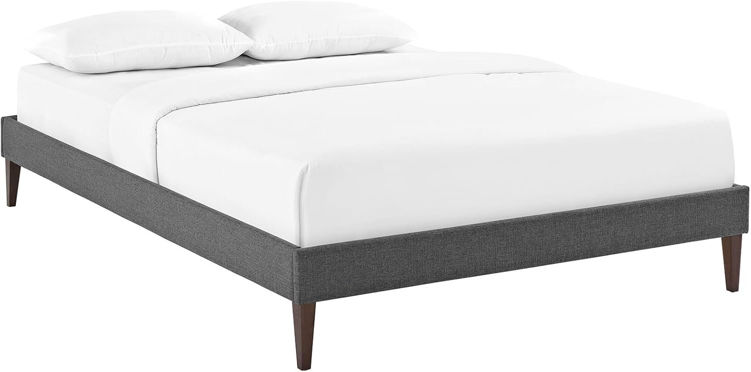 Modway Sharon Full Fabric Bed Frame with Squared Tapered Legs, Gray
