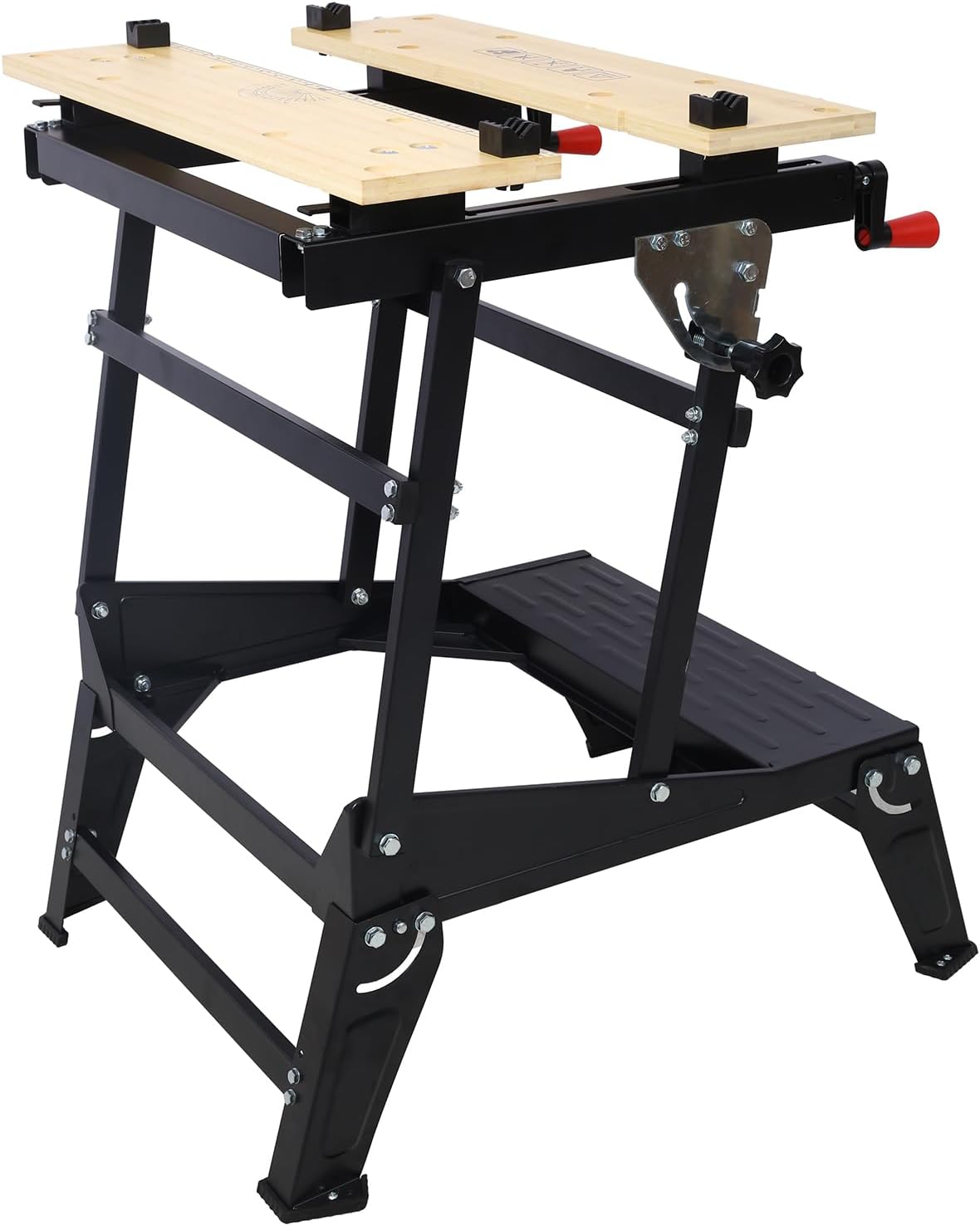 Multifunctional Workbench, Portable Foldable Workbench, Holds Up to 550 Pounds, with Adjustable Jaws, Vertical Clamping and Four Adjustable Rotating Pins, Suitable for DIY, Woodworking