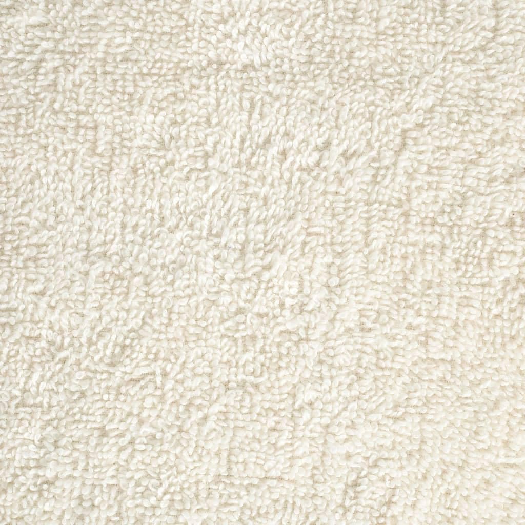 SOLUND Juego de 4 toallas de mano de calidad prémium, color blanco crema, 50 x 100 cm, 600 g/m², 100 % algodón hilado en anillo, absorbentes y suaves, con práctica fijación para colgar para el