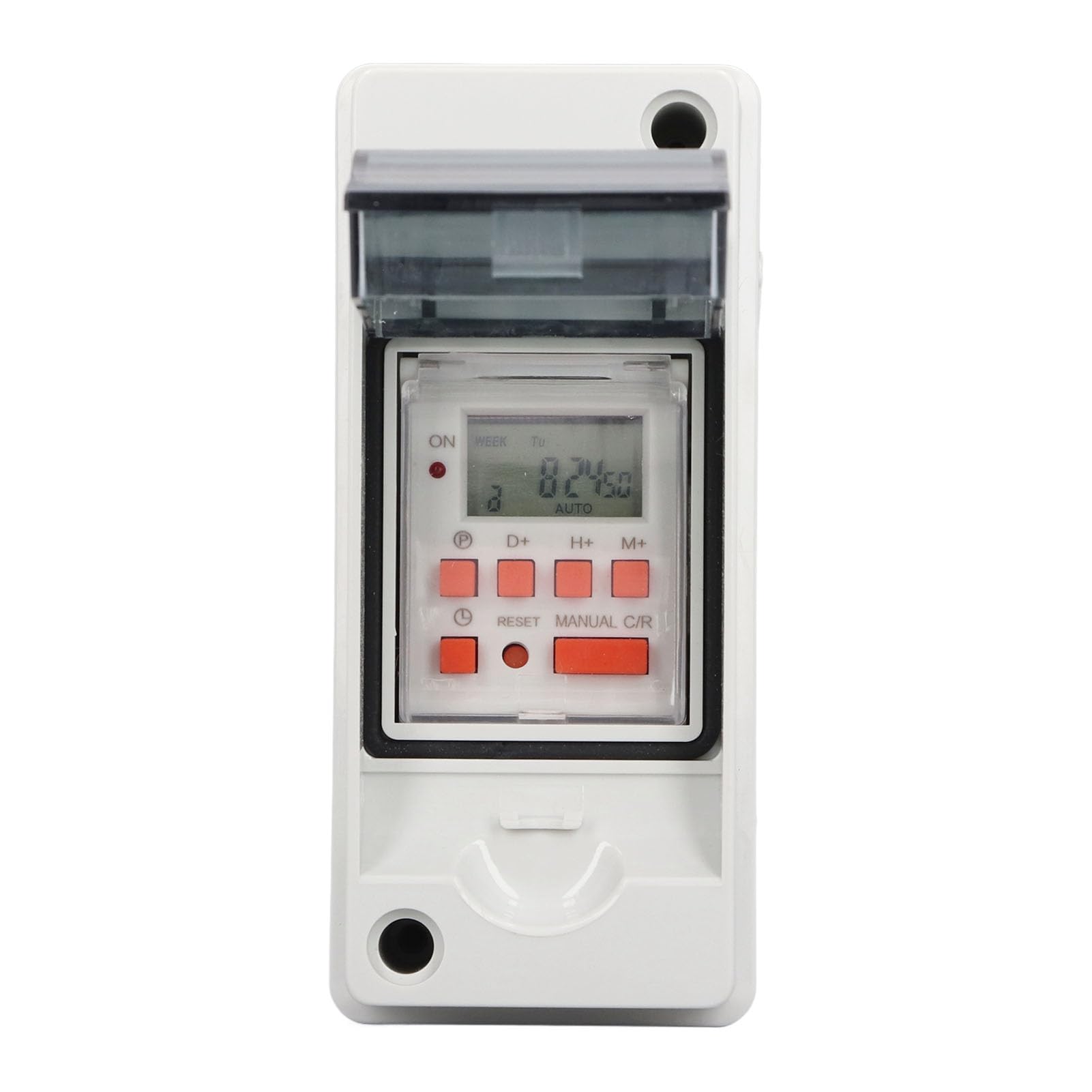 YUYTE Zeitschaltuhr Außenbereich Ip54 [Upgrade-Modell 2024] Zeitschaltuhr, Programmierbares 7-Tage-LCD-Display, Digitale mit 28 Ein-Aus-Zeitplänen und Box – für den Außenbereich und Hohe Leistung