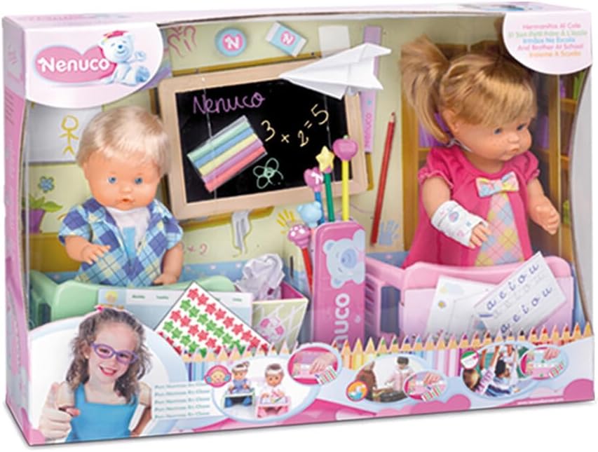 Famosa 700010920 Nenuco and Her Brother at School Baby Doll