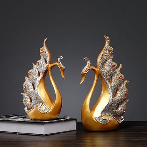 Miniatura 7 de 2 piezas de estatuas de amante de los cisnes, regalo de boda, cisnes de resina, figuritas de pareja, regalo de San Valentín, dulce cisnes amantes