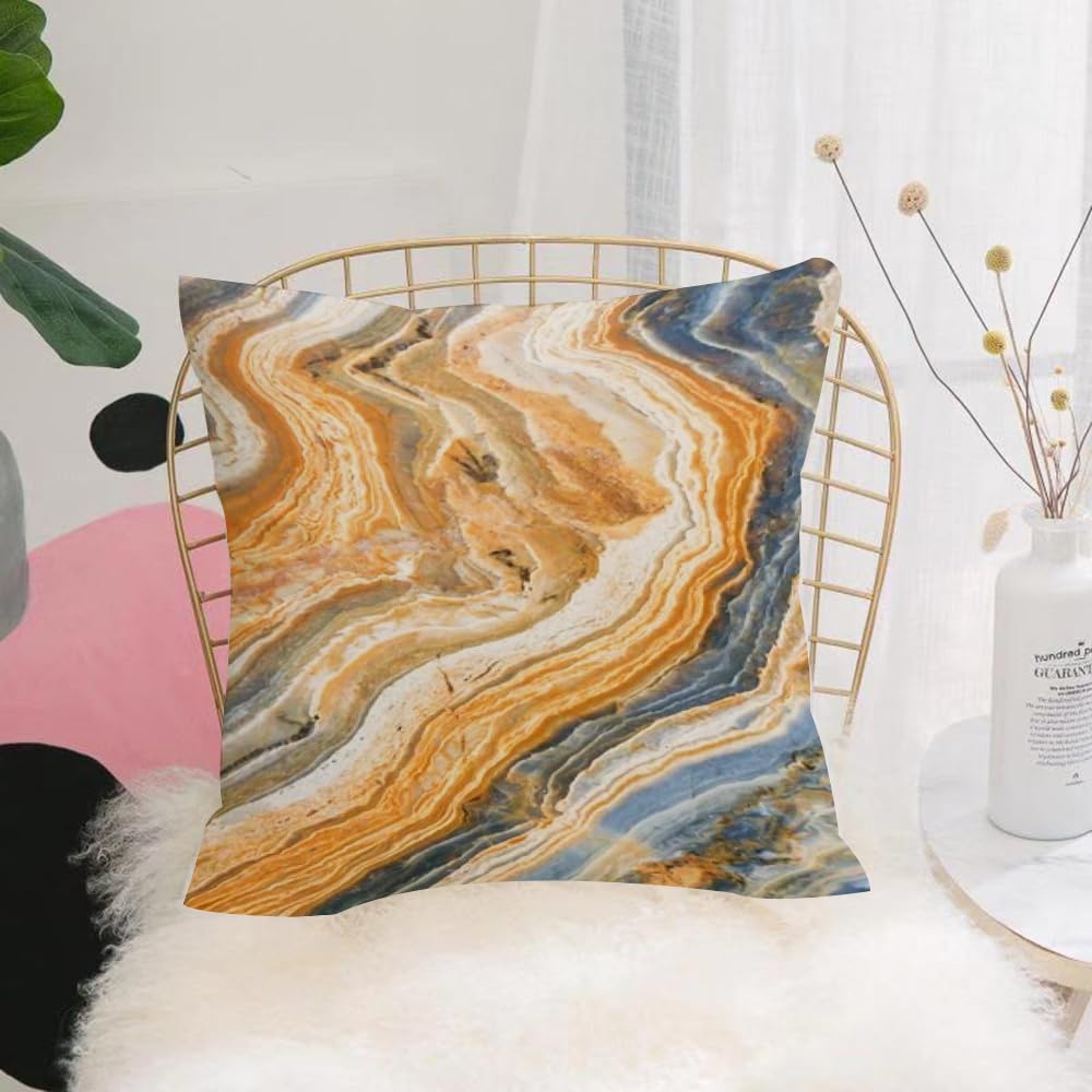 HYOSXW Cushion Cover,Throw Pillow Case Home Decorative for Living Room Bedroom Sofa Chair 16X16 Inch,Iridescent Streaks The Artistic Dreamscape of Marble,Pillowcase 40X40cm