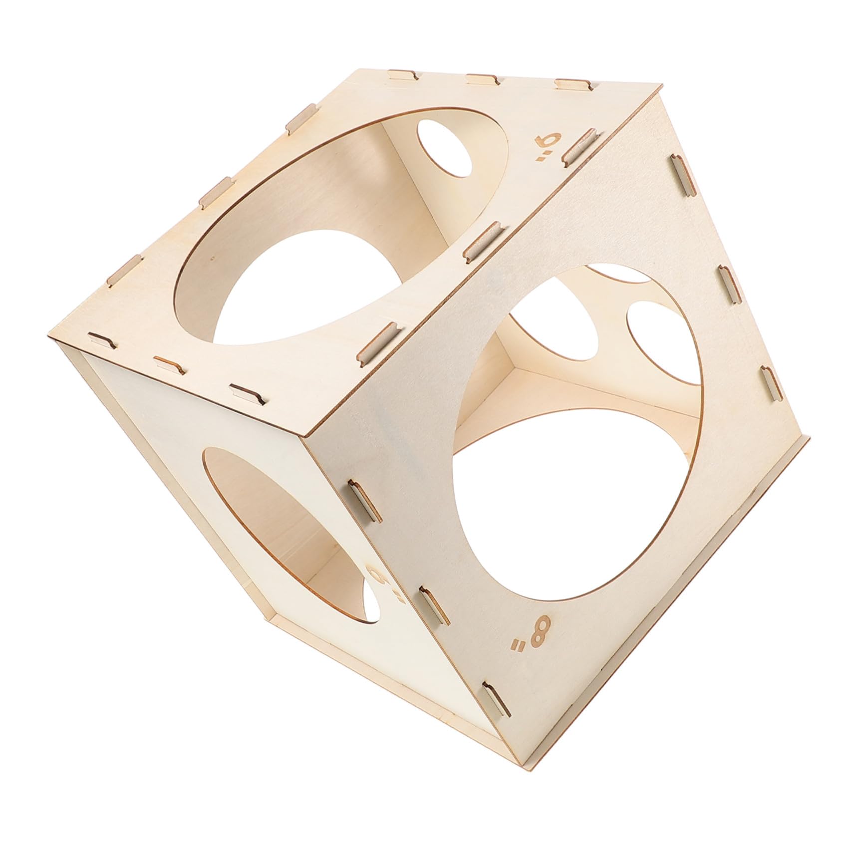 Caja Medidora Plegable de Madera para Globos, Cubo 9 Agujeros