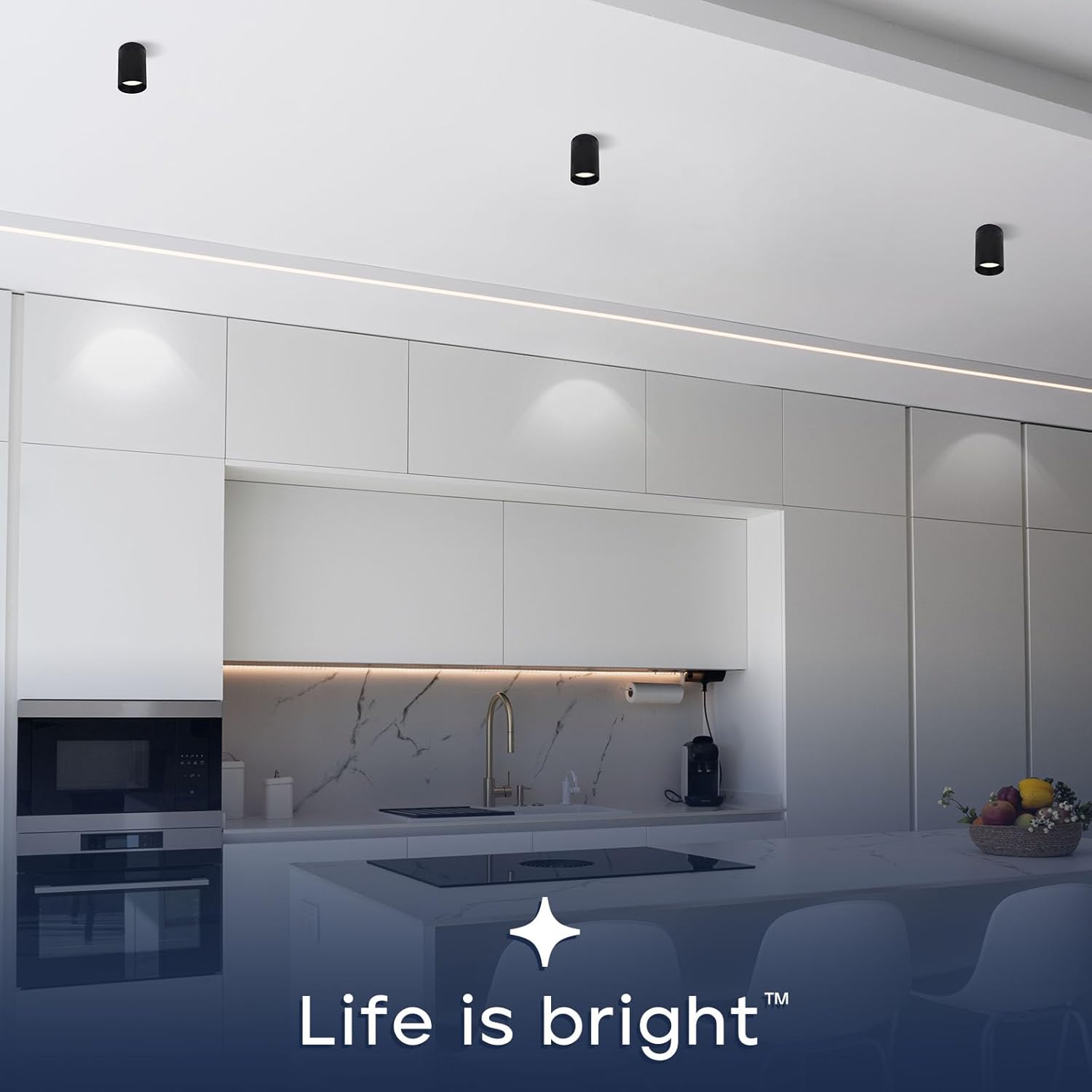 LUXRITE 3-Inch Cylinder Downlight, Recessed Ceiling Spot Light, 5CCT Selectable 2700K-5000K, CRI 90, 16W, 1000 Lumens, Dimmable, 60º Swivel Angle, Spot Light Indoor, ETL Listed, Black Finish (2 Pack)
