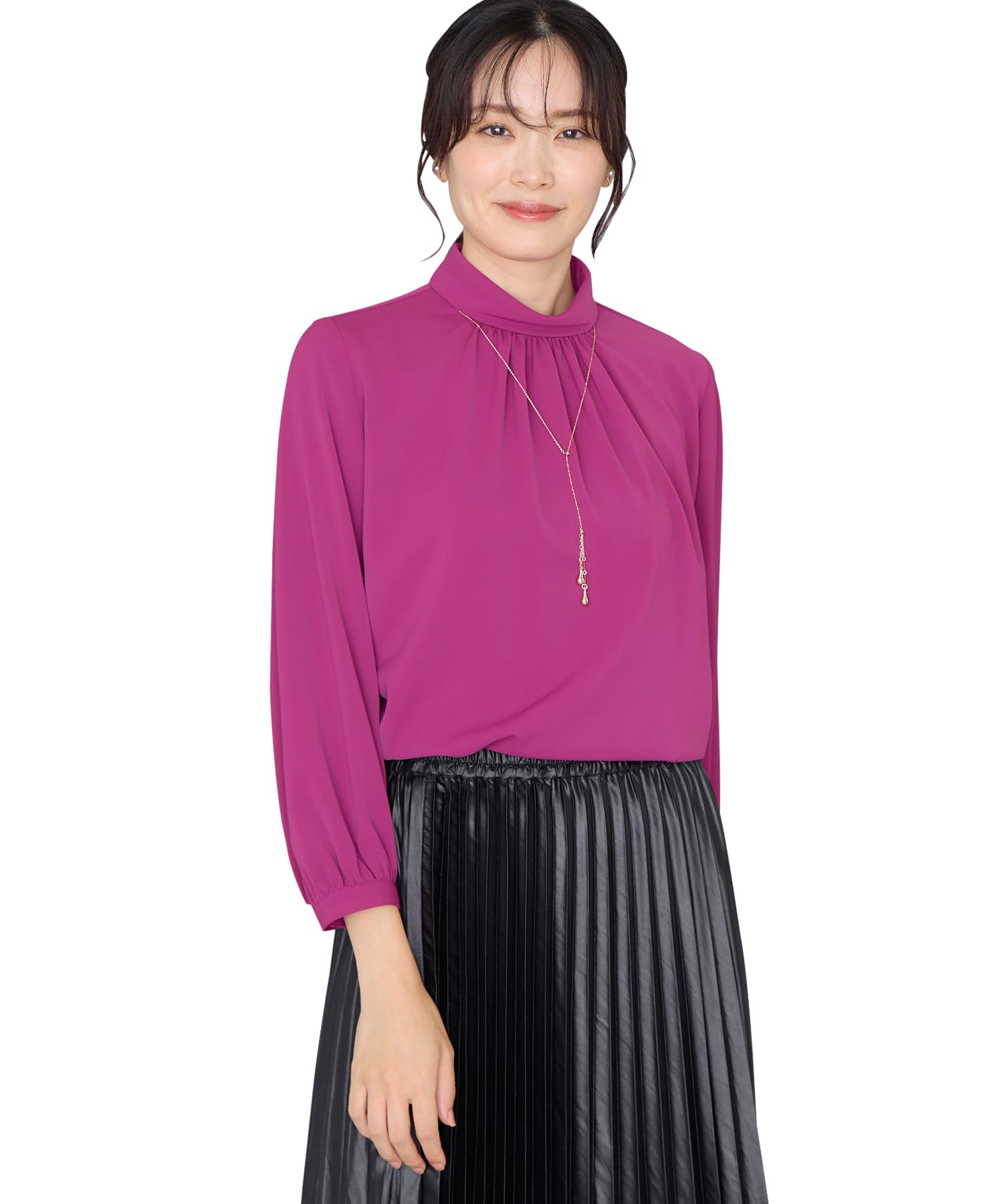 Amazon | [エーシーバイアルファキュービック] ロールネックブラウス