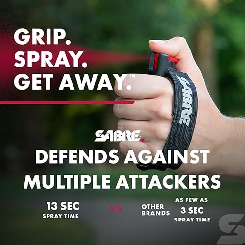Miniatura 3 de SABRE Runner Pepper Gel, Maximum Police Strength OC Spray, Reflective Hand Strap for Easy Carry & Quick Access, 35 Bursts, Secure & Easy to Use