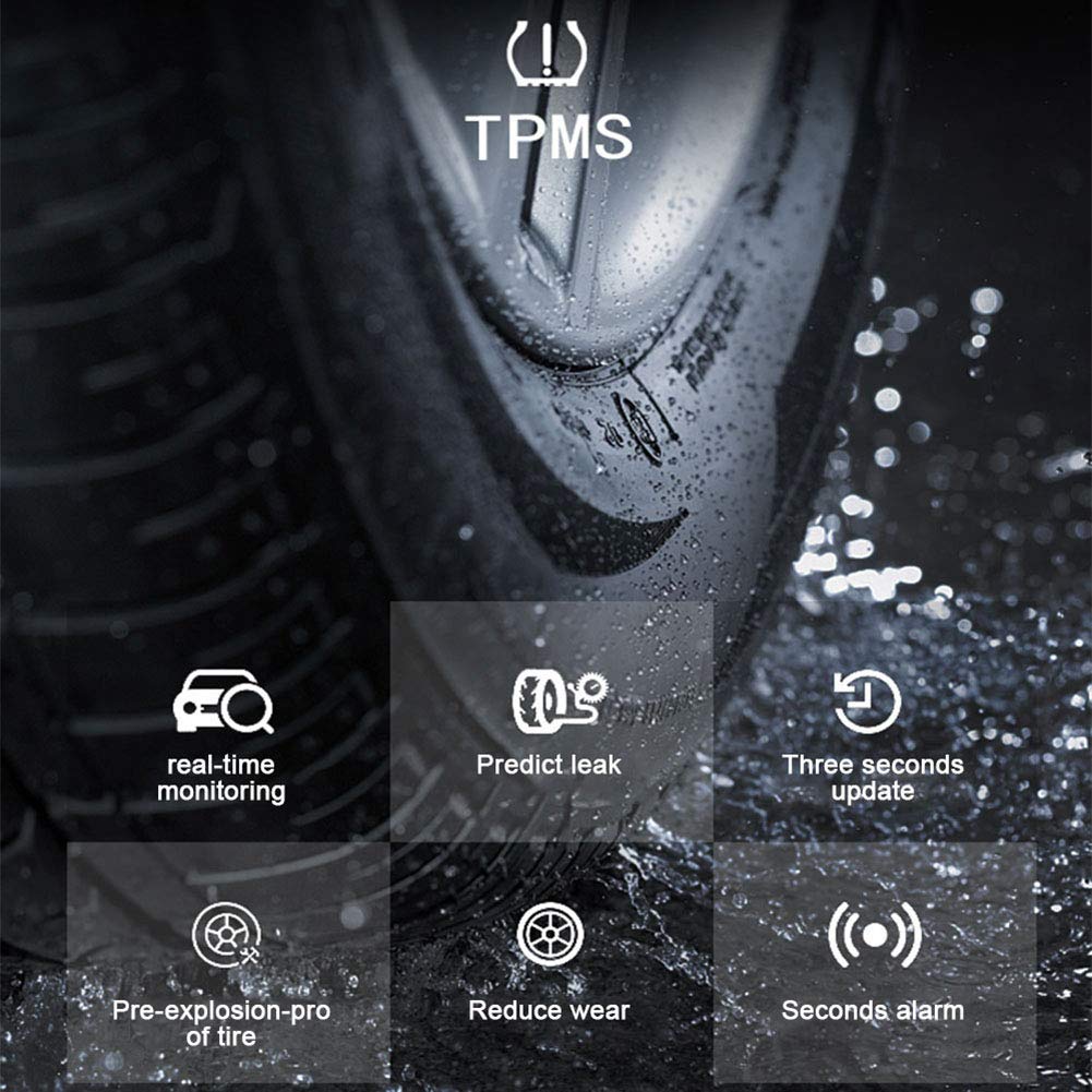 Monitoraggio Della Pressione Del Pneumatico di Potenza Solare Wireless TPMS Con 4 Sensori Esterni LCD Display A Tempo Reale Auto Temperatura Della Pressione Della Pneumatica Per Auto,14.5bar