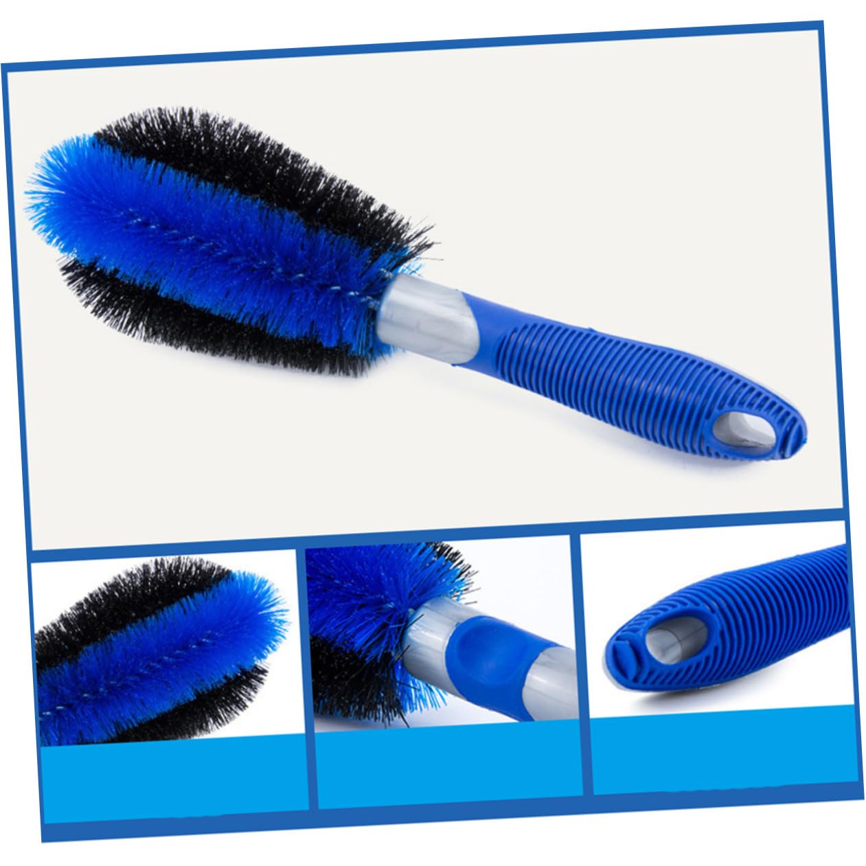 Alipis 3 Stück Felgenreinigungsbürsten mit PVC und Pp Borsten, Blau | 1 Kurzer Felgenreiniger, 1 Kurzer Reifenreiniger, 1 Langer Reifenbürste, Flexibles Bürstenset für Haus und Werkstatt