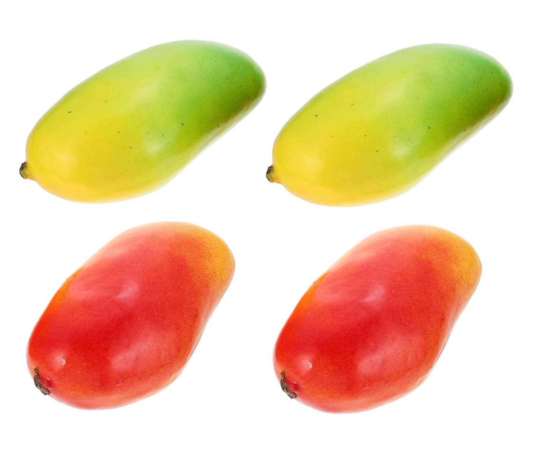 GMMH Artificial Decorative Mango (Pack of 4) - Lifelike Plastic Fruit, Plastic Fruit, Artificial Fruit for Decoration, Shop Window, Household, Kitchen, Party, Hotel