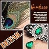 Handcess Bandeau vintage années 1920 avec plumes de paon et strass - Accessoire pour cheveux pour femme #3