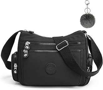 Women's Multi-Pocket Casual Crossbody Bag, Multifunctional Travel Bag with Adjustable Shoulder Strap, Nylon Lightweight and Waterproof, for Shopping, Hiking, Everyday Use