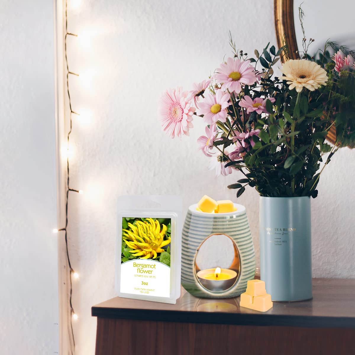 Juego de 8 paquetes de cera aromática para derretir, tartas de cera aromática fuerte con 8 fragancias, cubos de cera variados de 3 onzas