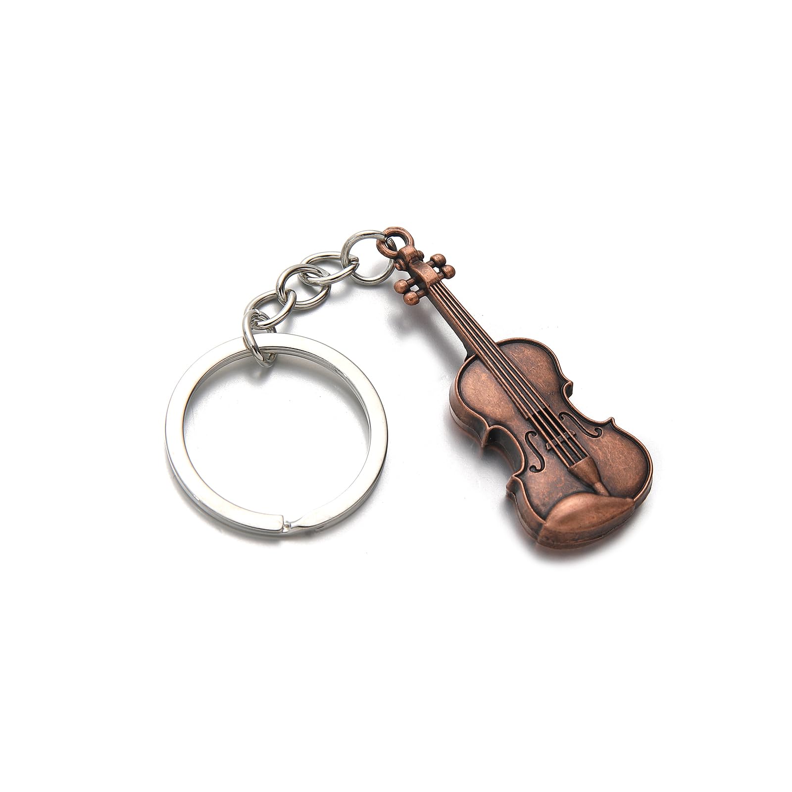 PHAETON 20PCS Violin Charm Metal Keyring Violin Keychain Violin Lover Gifts Music Themed Gift Violin Charm Metal Keychain Key Ring for Men and Women