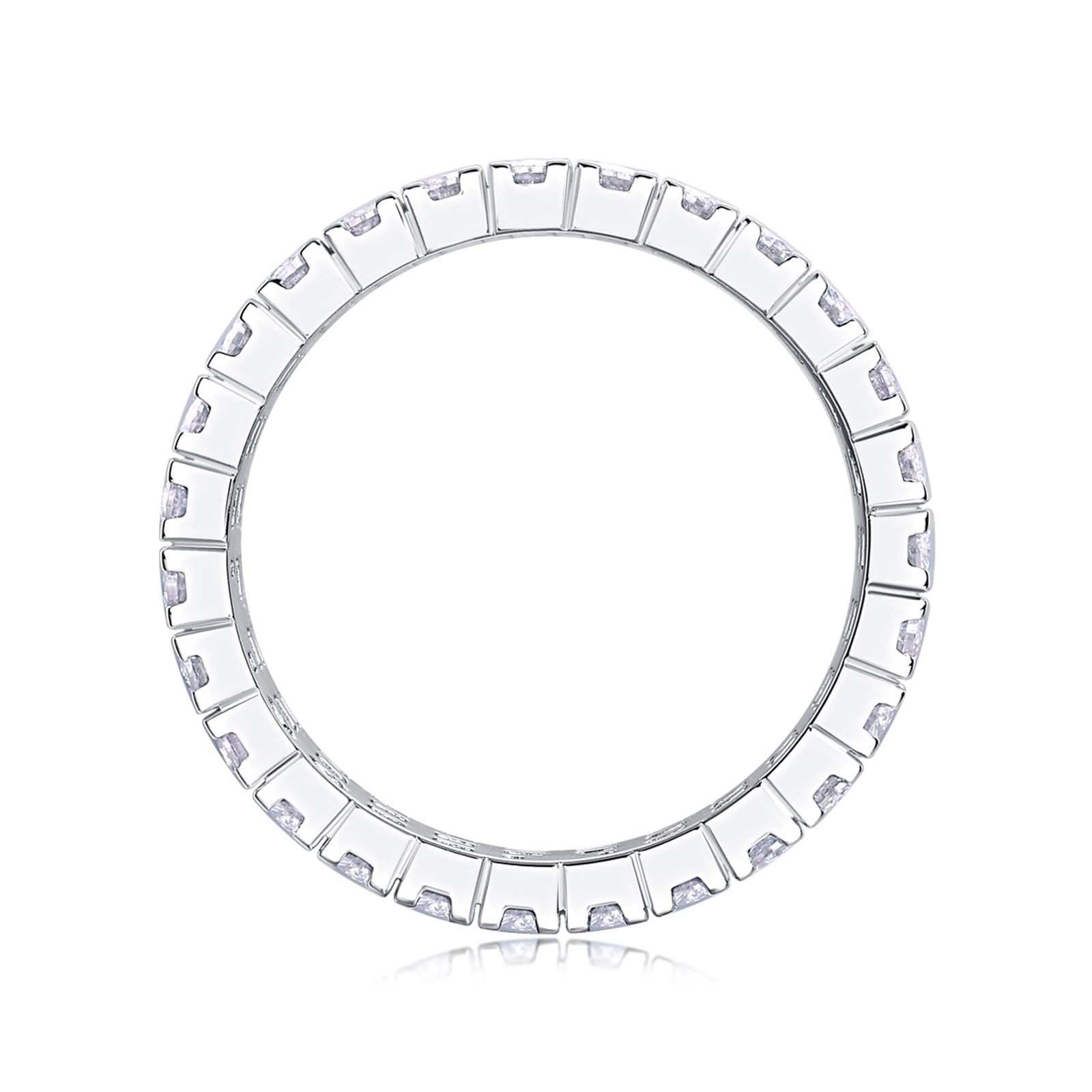 Unisize Ring, Engagement Ring Set 9 mm Breiter Ring mit 3 Reihen Runder Moissanite 2 mm Silber 9K Weißgold Größe 47 (15.0)