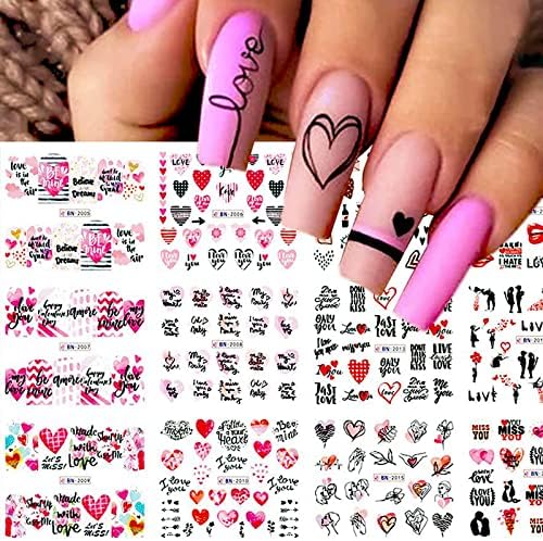 Flowornament Nail Foils Nail Art Nail Decorations for Nail Art Transfer Stickers Nail Art Stickers Nail Decals Design for Women Girls DIY Colorful Manicure Decoration 12 Styles
