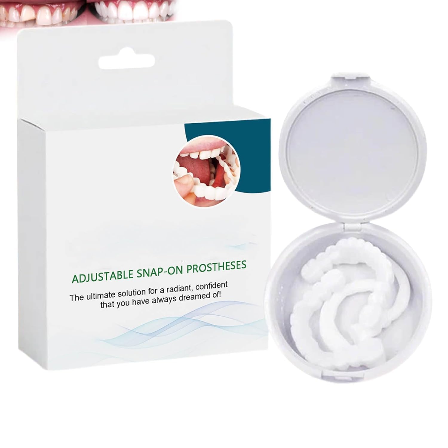 Protesi con fibbia regolabile, allineatori di denti invisibili, protesi in silicone ultrasottili e dall'aspetto naturale per uomini e donne (1 PCS)