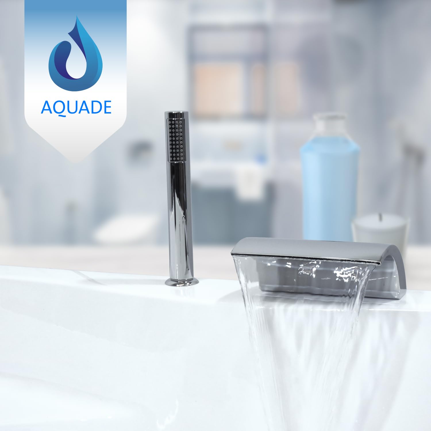 AQUADE Acryl Eckbadewanne 140x140 Modell: Koblenz - Weiß Badewanne Komplettset 140x140 - Badewannen mit Wannenfüßen + Schürze + Wannenrandarmatur + Nackenkissen