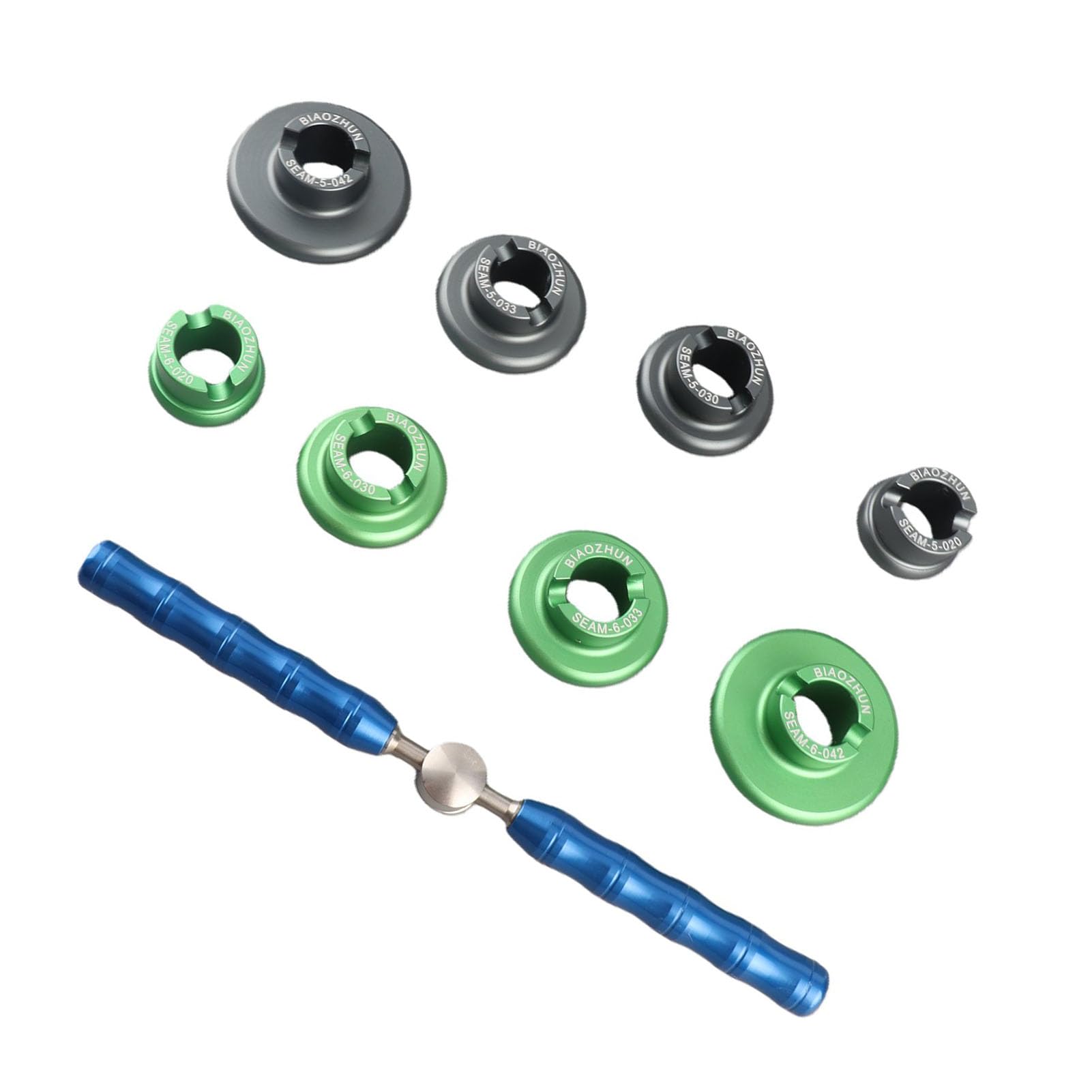 Abrelatas profesional para la parte posterior de relojes, herramienta de reparación de relojes con 8 matrices intercambiables, mango antideslizante para el cambio de pilas,
