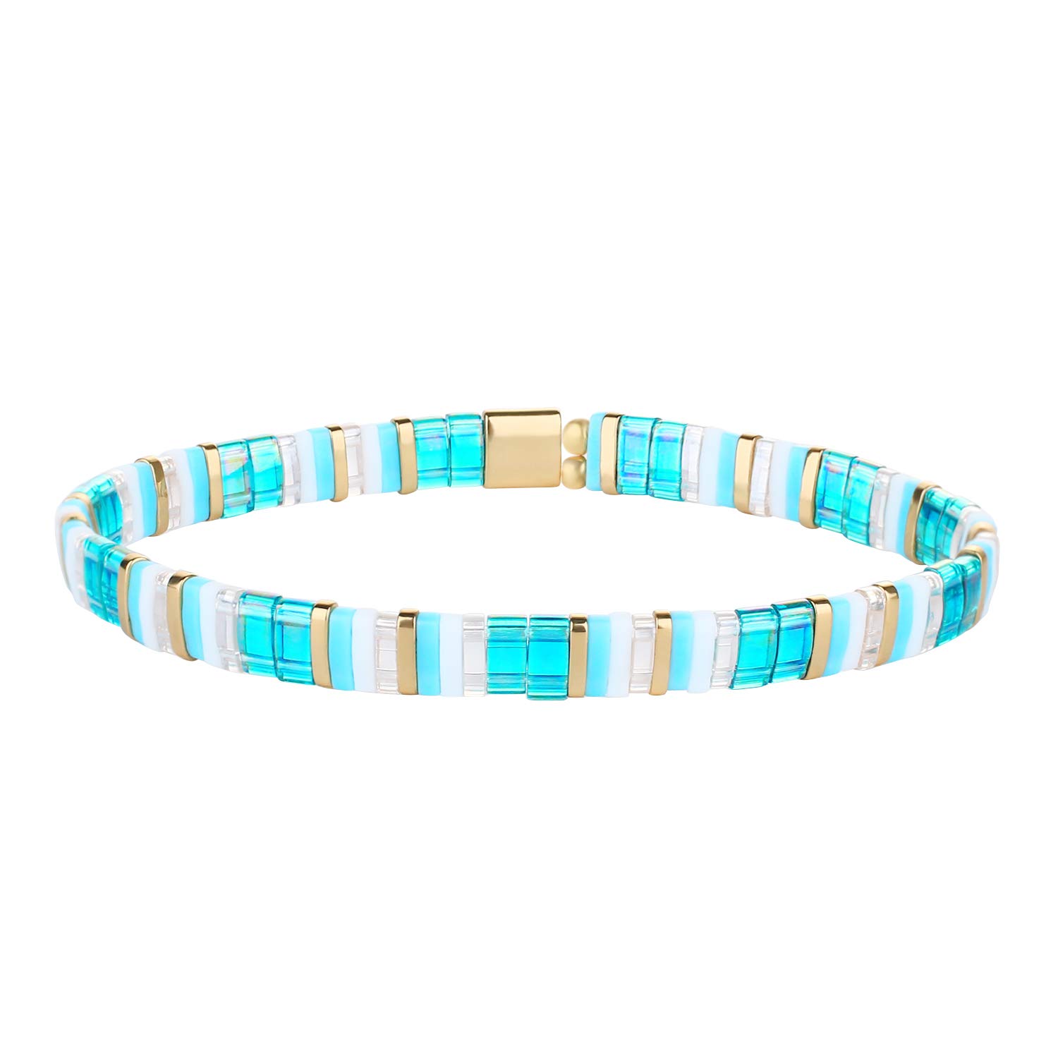 KELITCH Perline Bracciale Elasticizzato Colorato Braccialetti Catena Arcobaleno Per Donna