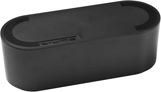 D-Line Cable Tidy Box, Hide and Conceal Extension Blocks and Electrical Cables, Fully Safety Tested Cable Management Solution, Made from Robust Electrically-Safe ABS Material - Small, Black