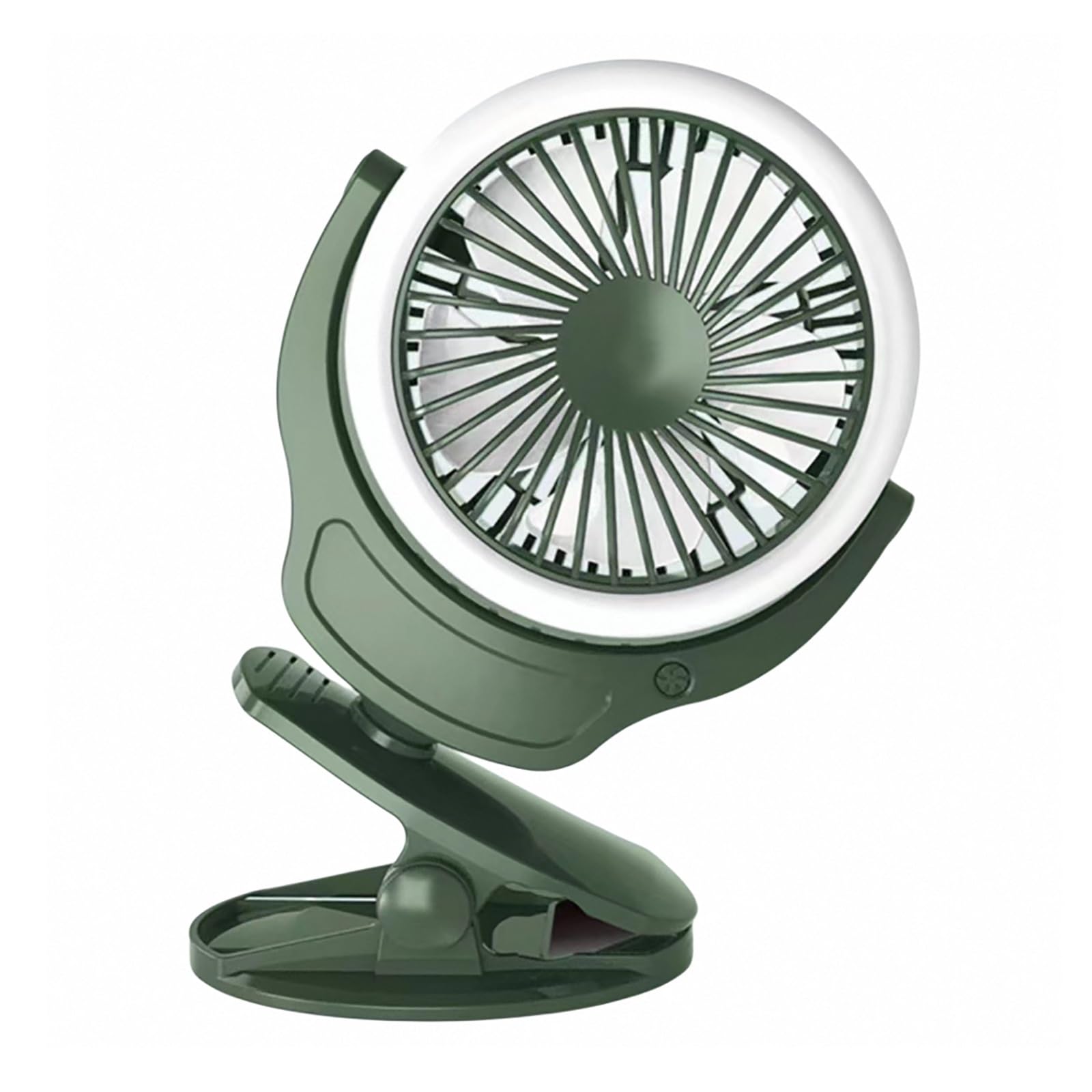 Ventilatore da tavolo portatile ultra silenzioso con oscillazione a 540°, mini ventilatore USB a 3 velocità e luce notturna, ideale per casa, ufficio, viaggi e camera da letto (verde)