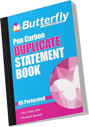 Butterfly A5 Perforated Pen Carbon Duplicate 100 Pages Statement Book
