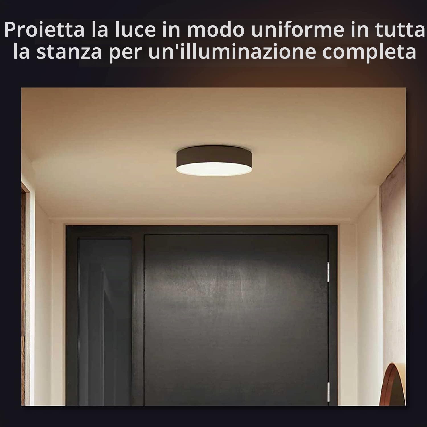 Philips Hue Enrave, Plafoniera Smart LED, Media, Nero | Luce bianca da calda a fredda, 19.2 W, Controllo vocale e via Bluetooth, Telecomando Dimmer Switch incluso, Smart Home