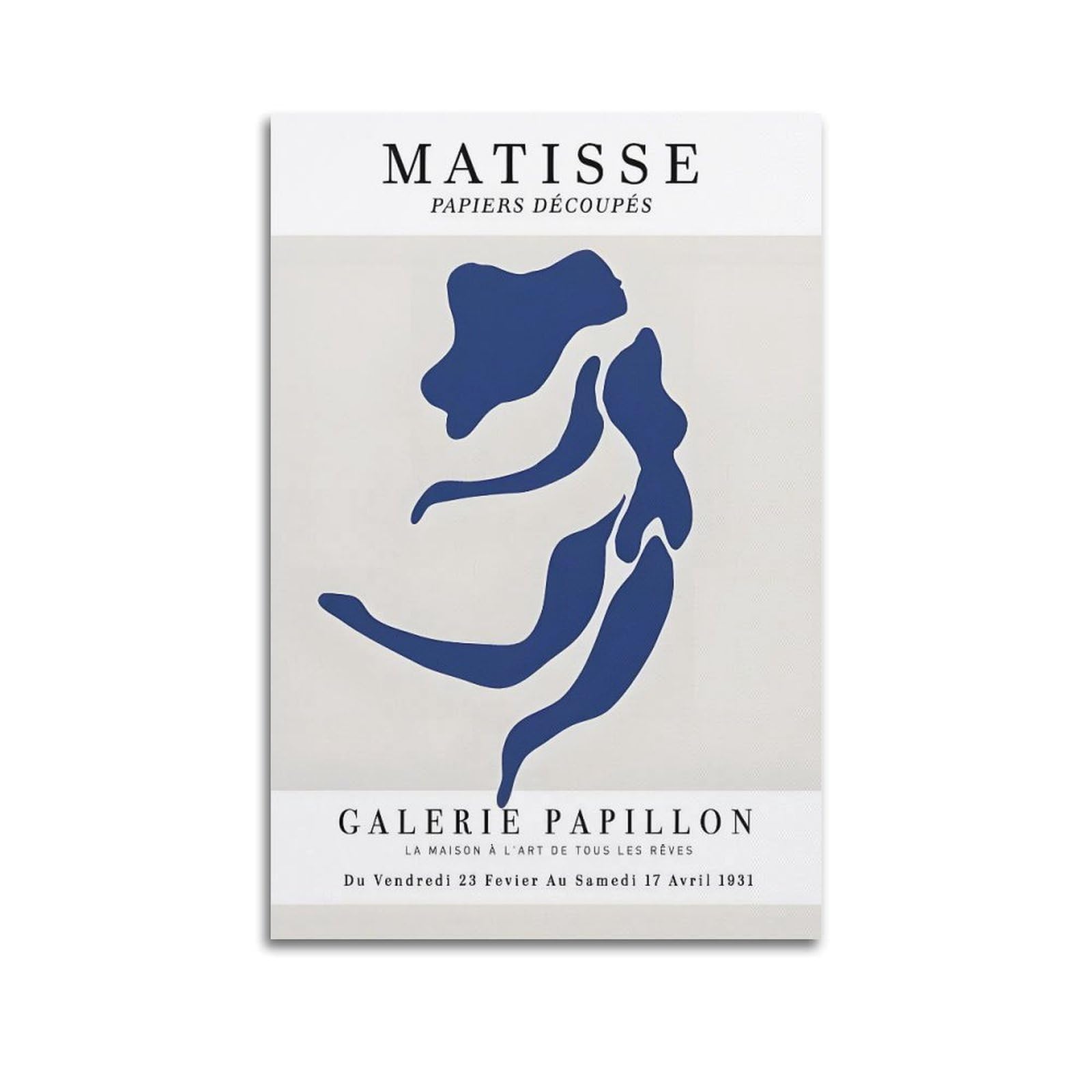 Jocrynsi Unframe-Style Henri Matisse Blue Nude Print Vintage Modern Minimalist Posters Aesthetic Canvas Wall Art Print Home Decor For Bedroom Living Room12x18inch(30X45cm)