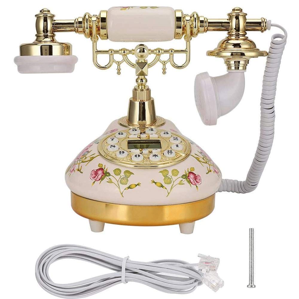 Telefono Vintage Classico Telefono Fisso retrò con Filo con Telefono Antico All'Id Chiamante Fsk/Dtmf per L'Arredamento Dell'Ufficio Domestico