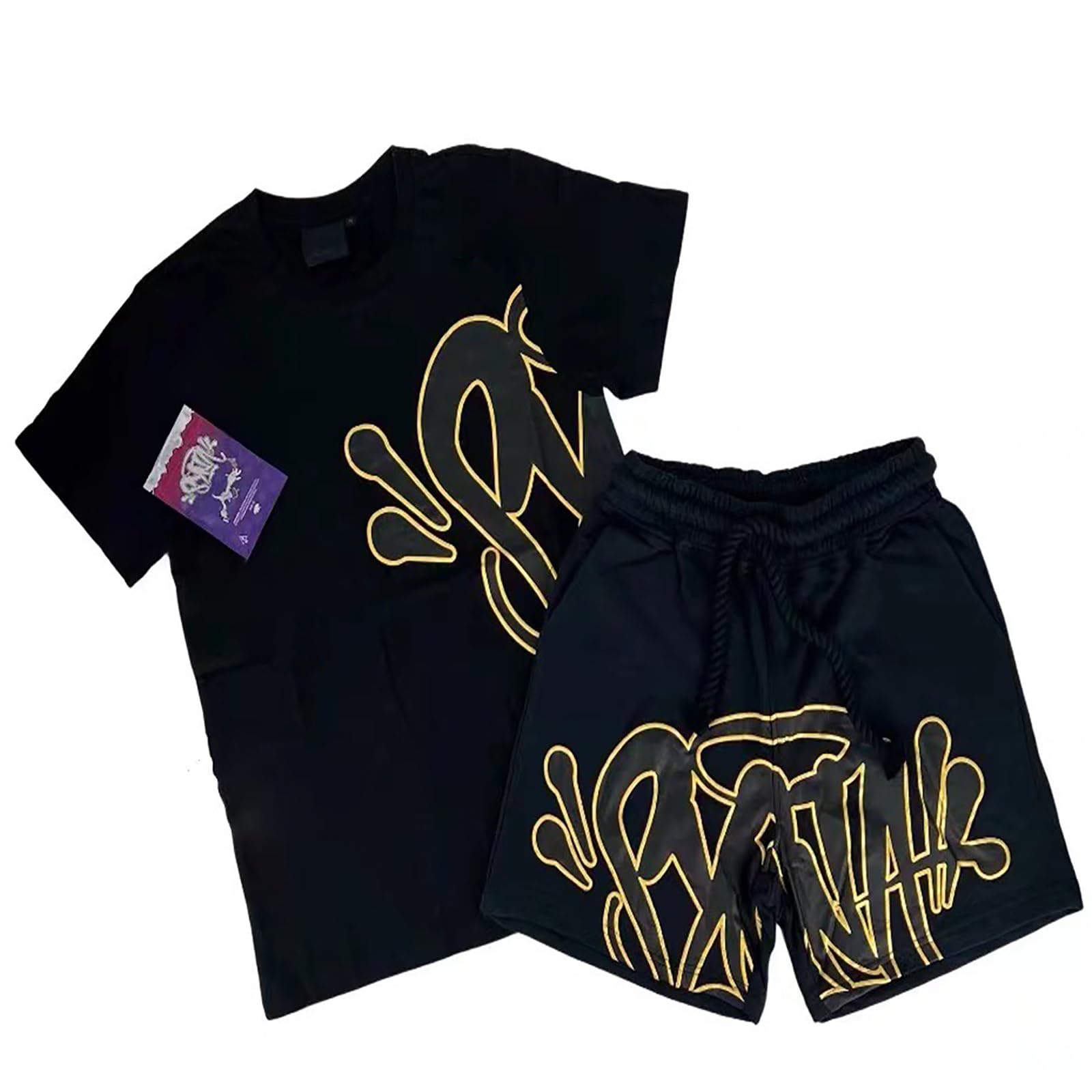 PEIXE Camiseta Syna World Cotton Cortos Tee Para Hombre,pantalones Cortos De Chándal,Camiseta Corta Trapstar De Verano,Blanco,negro,rosa,azul,gris,Conjunto De Sudadera Unisex Informal
