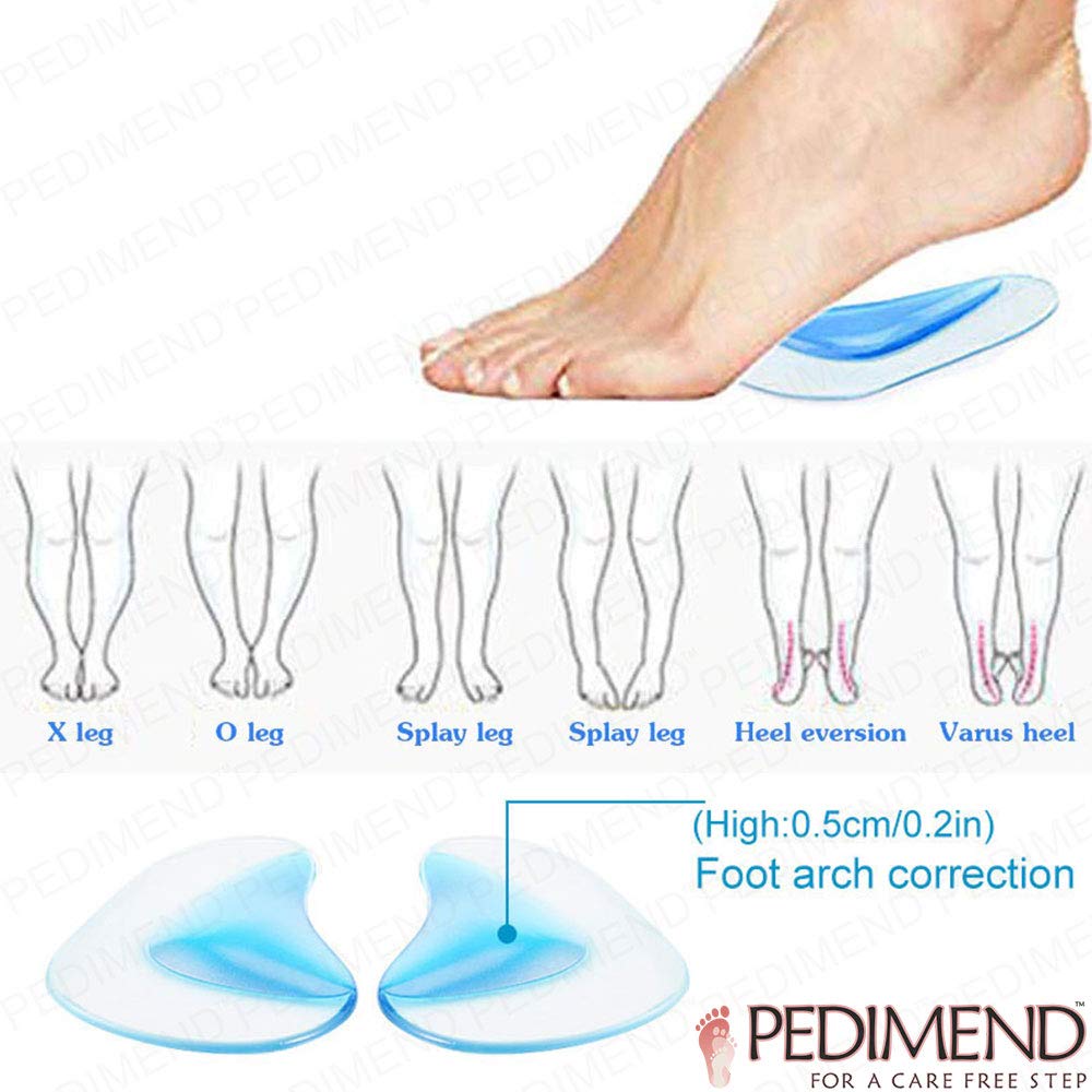 Pedimendtm autoadesiva arcata (4PAIR – 8PCS) | Pad per piede piatto/fascite plantare/High Arches | silicone gel Piedone correzione inserti | unisex | Foot Care